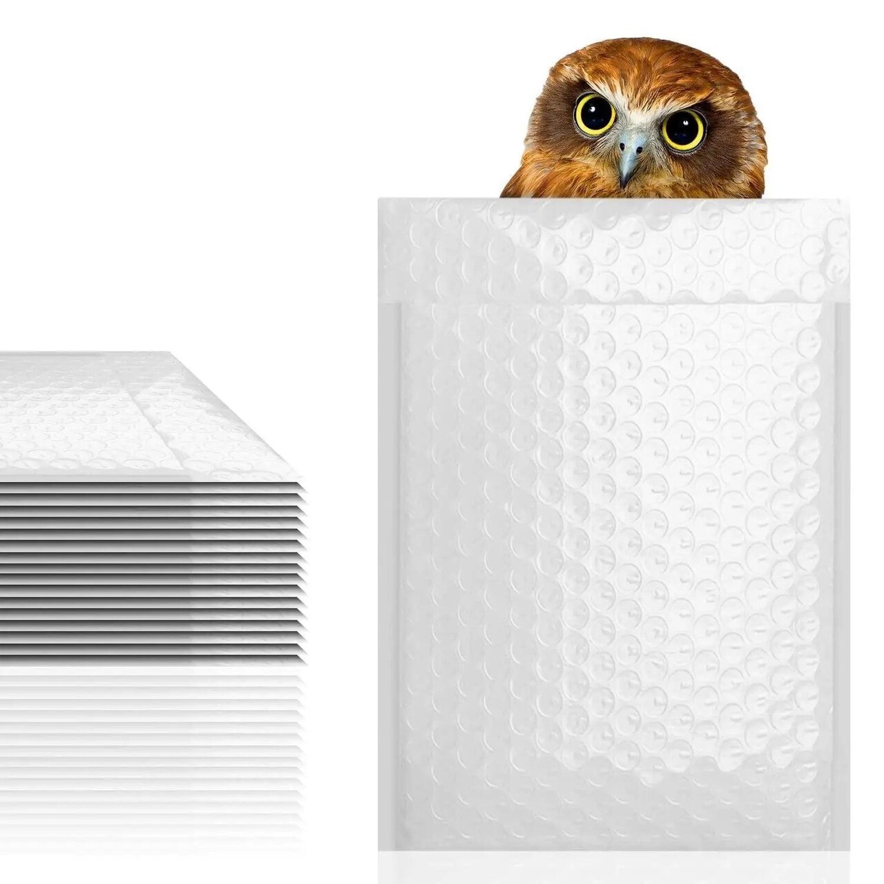 Poly Bubble Mailers 12.5 x 18 White Bubble Poly Mailers 5 Pack Waterproof Padded Shipping Bags Lightweight Padded Shipping Envelopes for Packaging Cushioning Padded Envelopes Self Seal